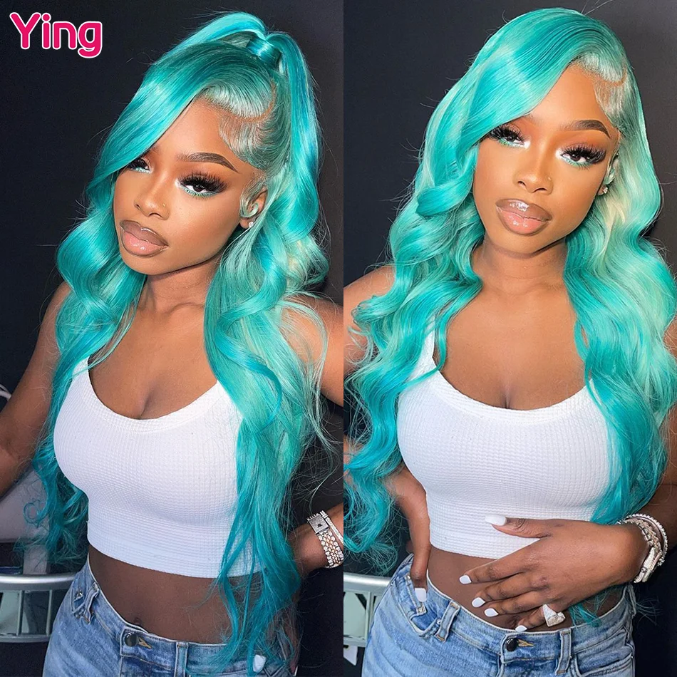

Ying Lake Green 13x6 Lace Front Human Hair Wigs Silky Straight Brazilian Remy 613 Honey Blonde Full Lace Frontal Wigs PrePlucked