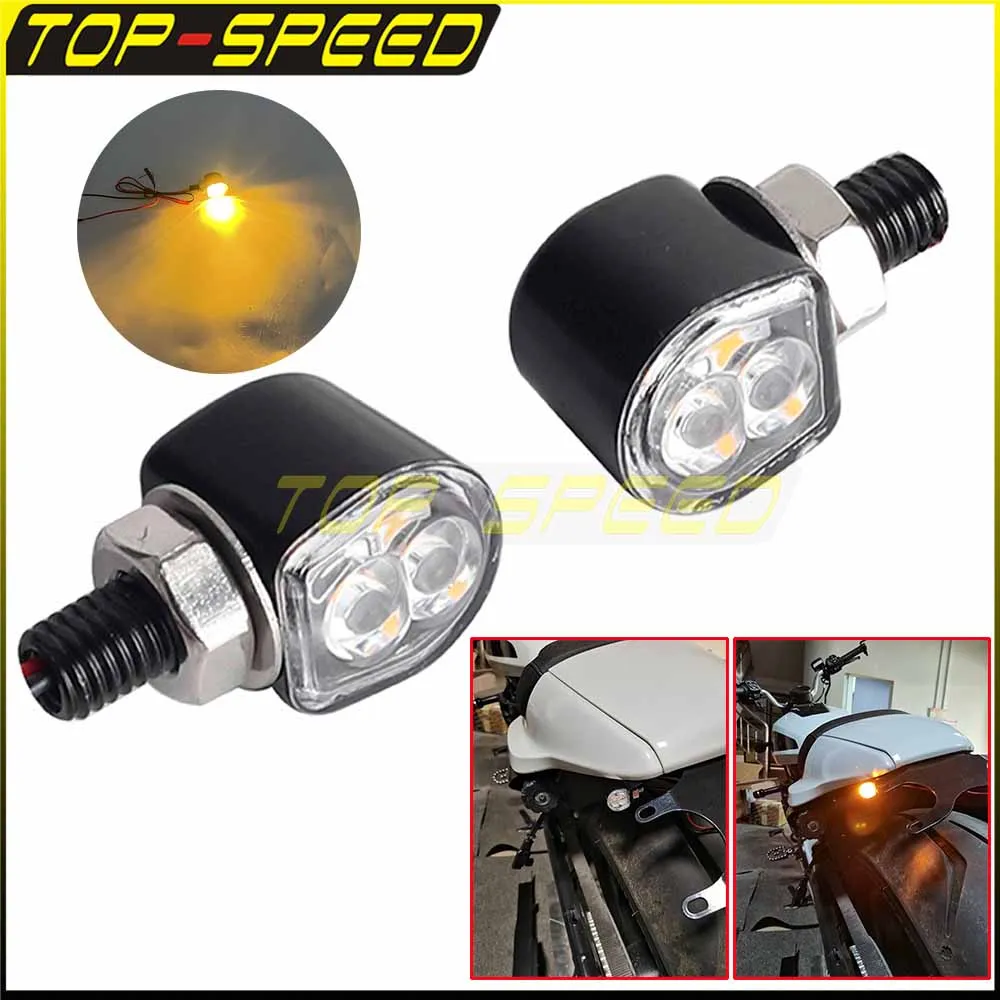 СВЕТОДИОДНЫЕ указатели поворота для мотоцикла, мини-указатели поворота для Harley Sportster XL883 1200 SX250 MX250 XR750 Kawasaki