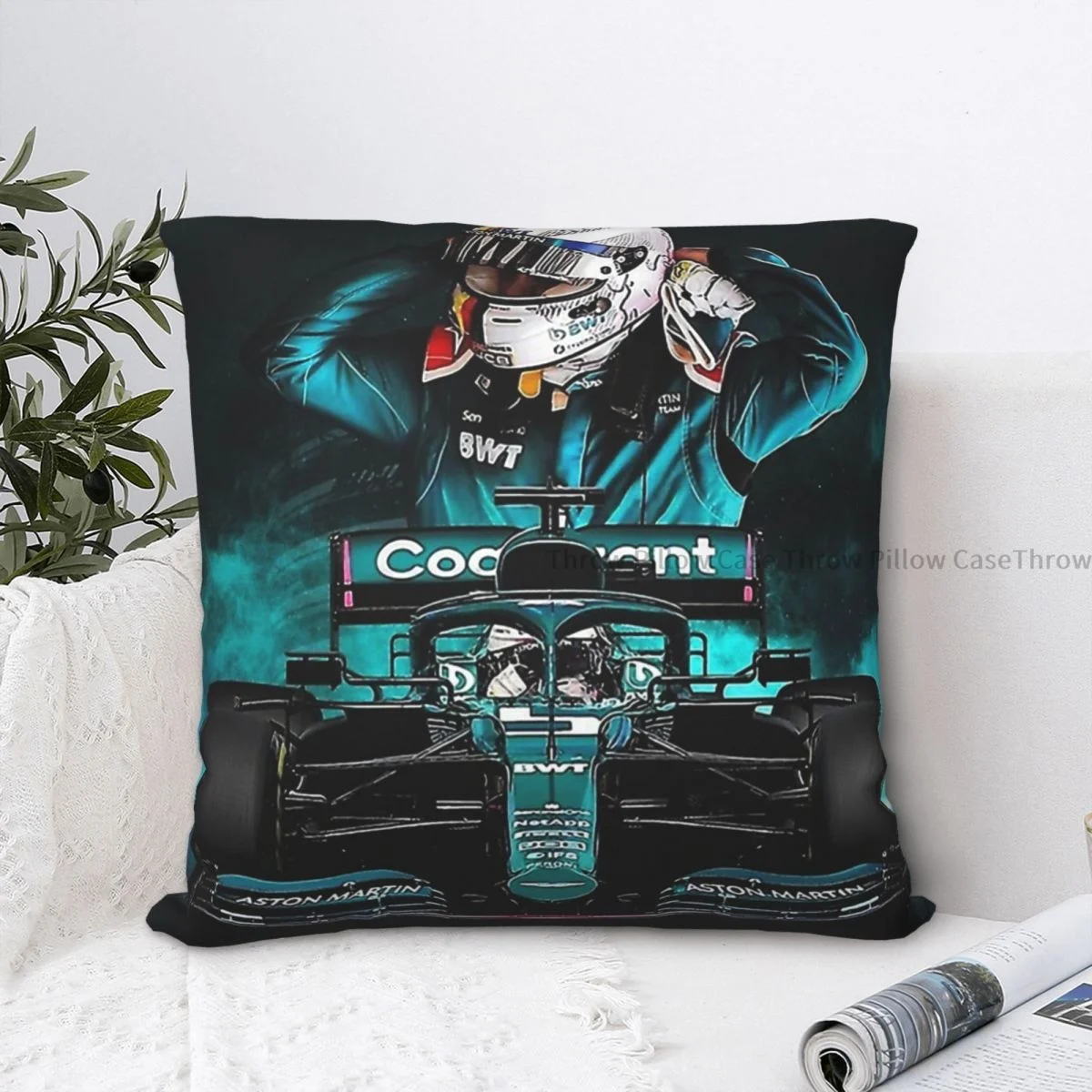 

Себастьян Vettel Cojines Формула 1 2022 Декоративная Подушка Чехол наволочки домашний диван стул декоративный рюкзак