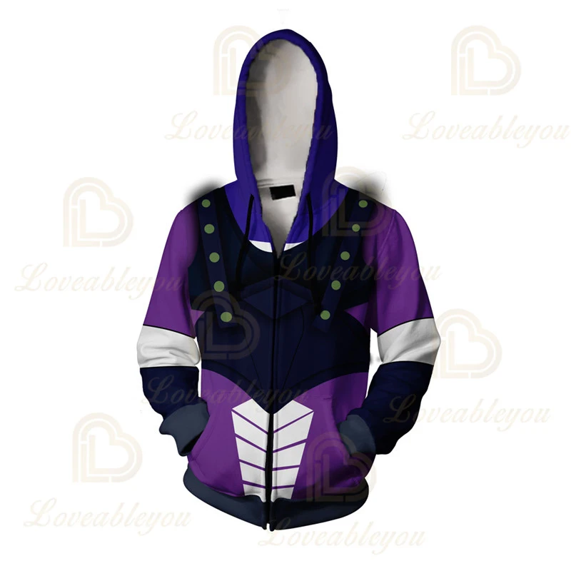 Anime Zipper Hoodie Sweatshirt Cosplay Costumes Joestar Kujo Jotaro Hooded Men Women
