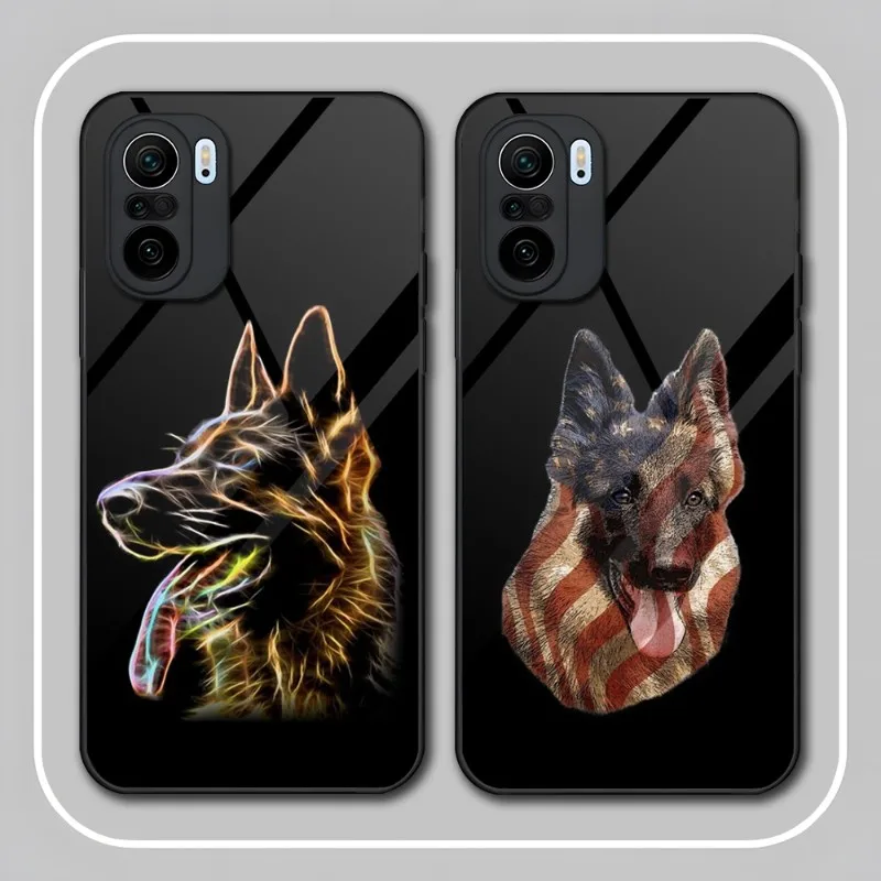 

German Shepherd Dog Phone Case Glass For Xiaomi 12Pro 11 T X 10s 10i 10t Ultra 8 9 9t Se Pro Note 10Pro Poco F3 M3 M4Pro