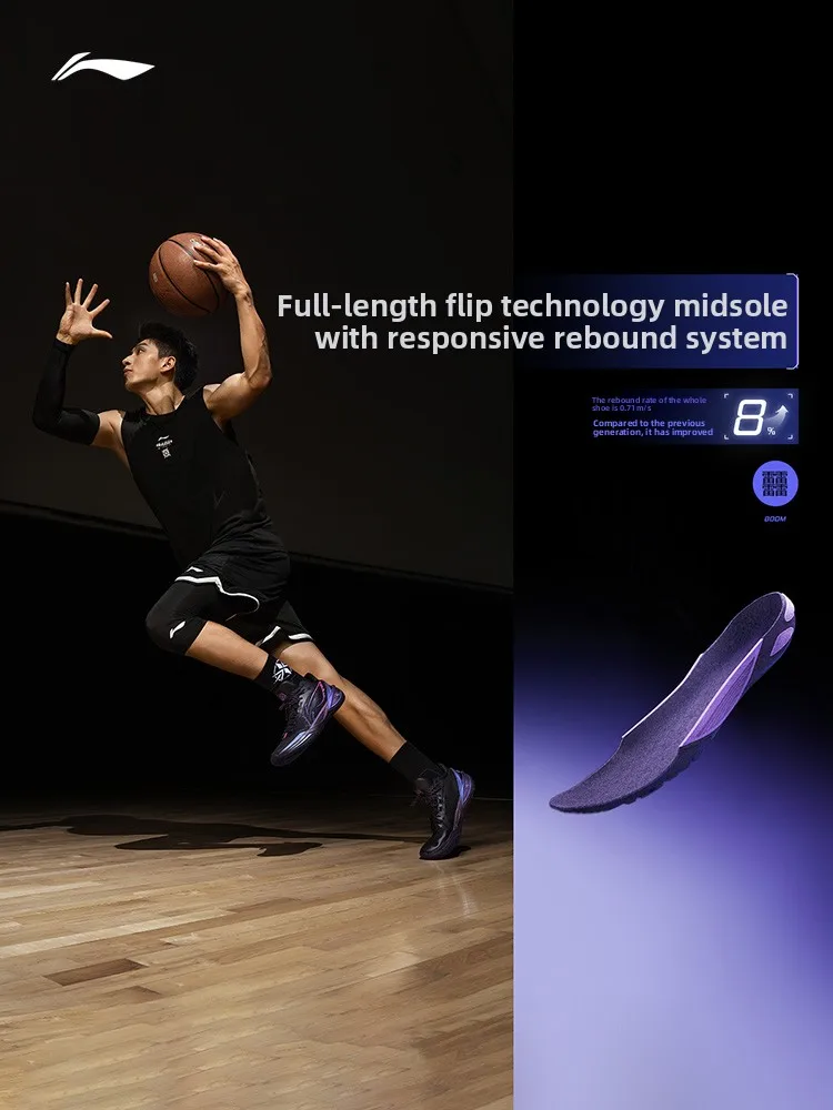 Фото LI NING LIREN6, мужские баскетбольные кроссовки, новинка 2025, практичная противоскользящая молодежная спортивная обувь с амортизацией и отскоком №5