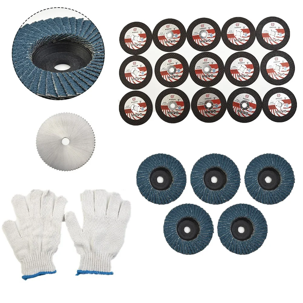 

23 Pcs Cutting Disc Thin Cut Off Wheels Carbite Polishing Sheet Flap Grinding Wheel For Mental Cutting 12V Mini Angle Grinder