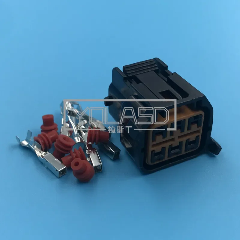 

1 комплект, 6-контактная автоматическая розетка для автомобильных фар, розетка переменного тока в сборе, GL171-06021, держатель лампы, вилка HP066-06021 HP075-06100