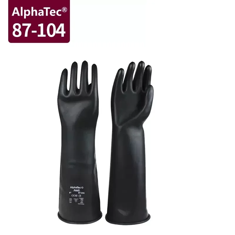 

Ansell 87-104 Резиновые химически стойкие перчатки промышленные кислото- и щелочестойкие черные очень длинные толстые коррозионностойкие кон