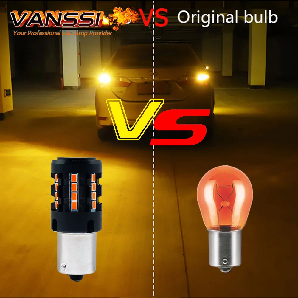 2 шт. лампы для указателей поворота 1156 P21W PY21W BA15S BAU15S 7440 лм