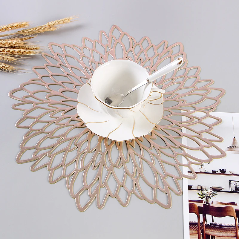 

38 см, цветок гибискуса, PVC кухонная салфетка-подставка, коврики для обеденного стола, коврик для стейка, Изоляционные Коврики с защитой от ож...