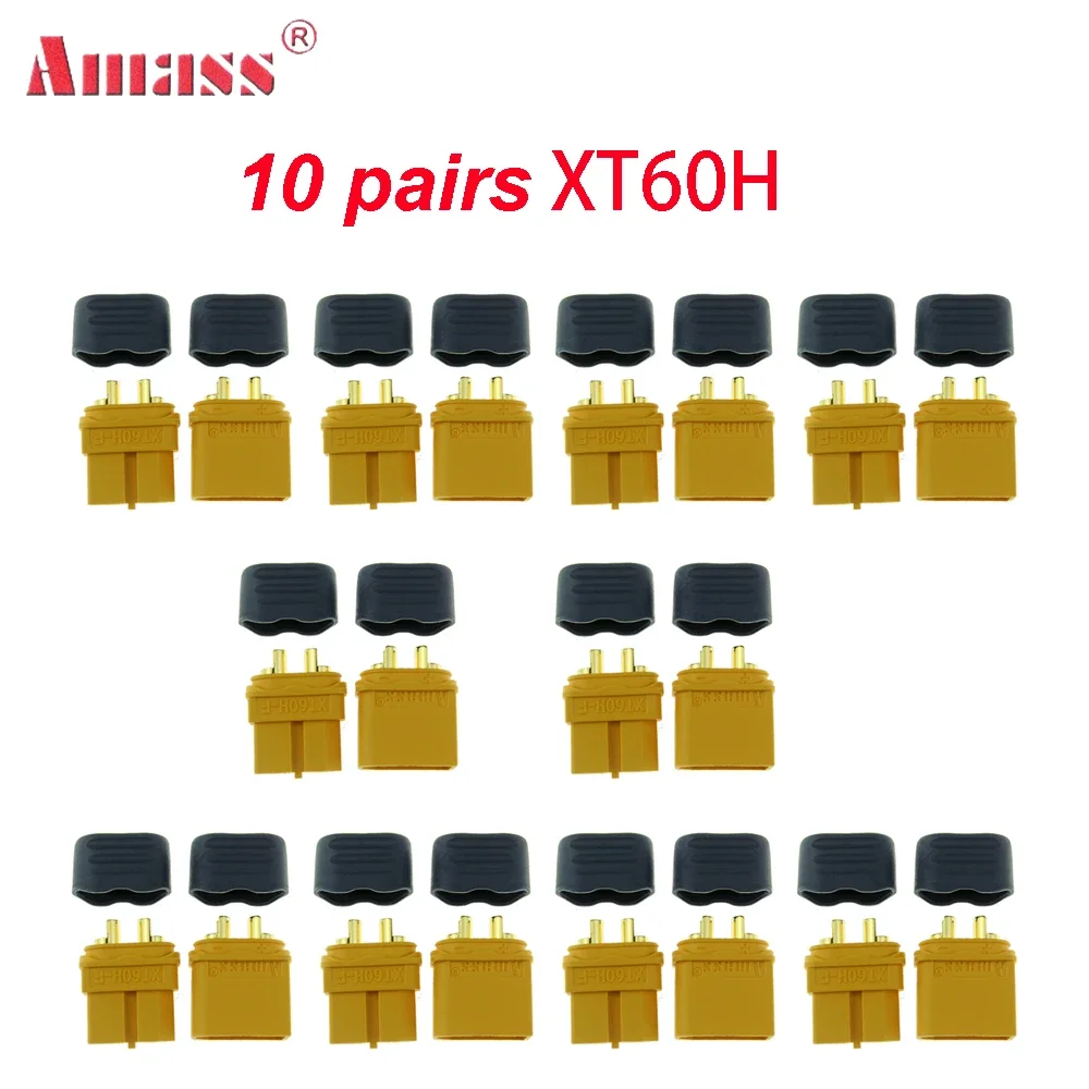 10 пара/лот Amass XT60H XT60H-F XT60 патроны разъемов с позолоченным штекером для батареи Lipo