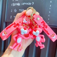 disney keychain creative cartoon cute pink panther keyring fashion couple bag ornament car key chain gifts for boys girls kids