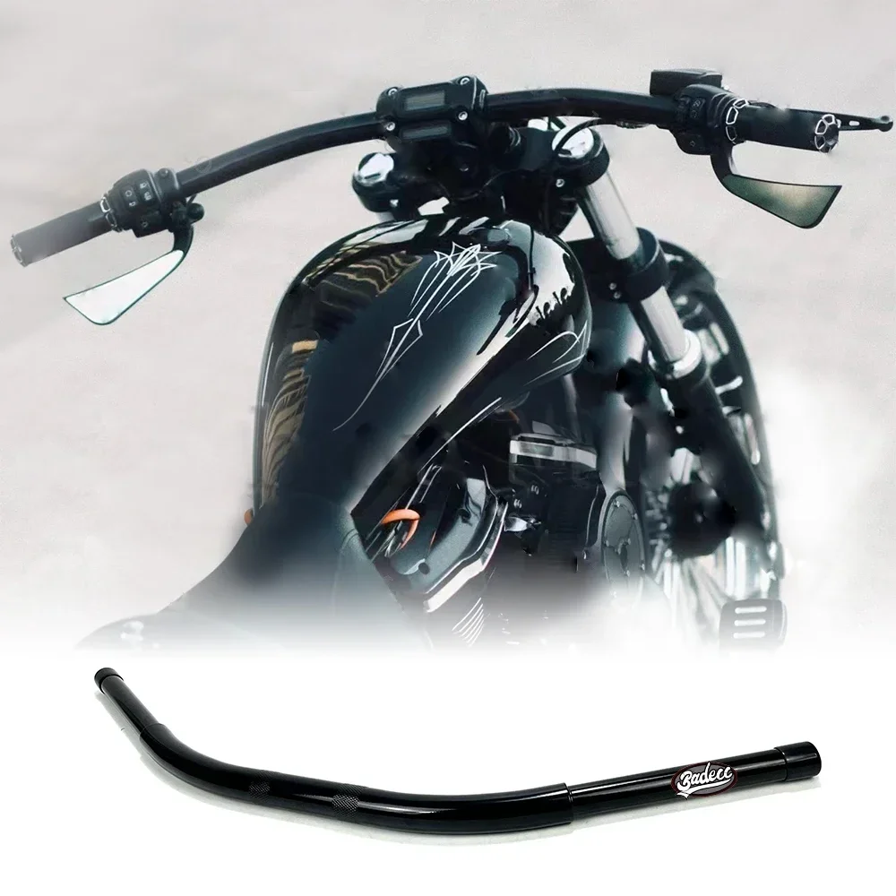 

Для мотоциклов Harley Fat Boy Breakout 2008-2024: хромированный руль-драгбар 1-1/4 дюйма, аксессуары для рулей, тюнинг