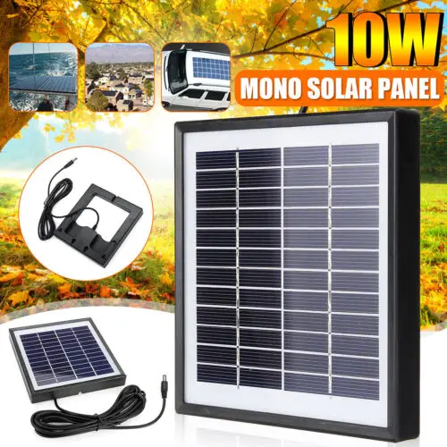 

10w 12v Solar Panel Boat Caravan Car Battery Charger PV and Cable 3m