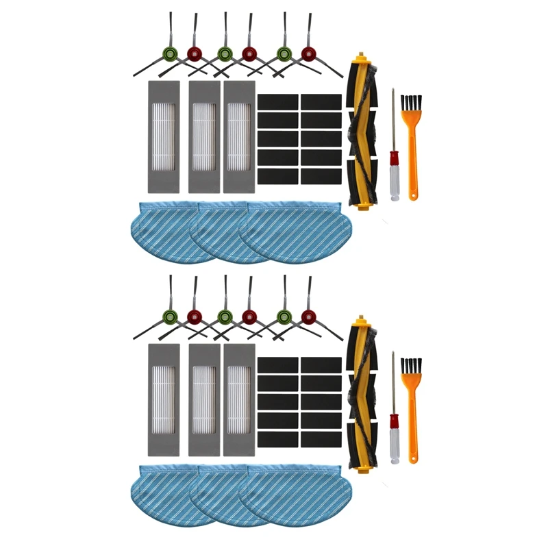 

2X Suitable For Ecovacs Deebot OZMO 950 920 Sweeping Robot Accessories, Main Brush Side Brush, HEPA Filter, Rag Mop