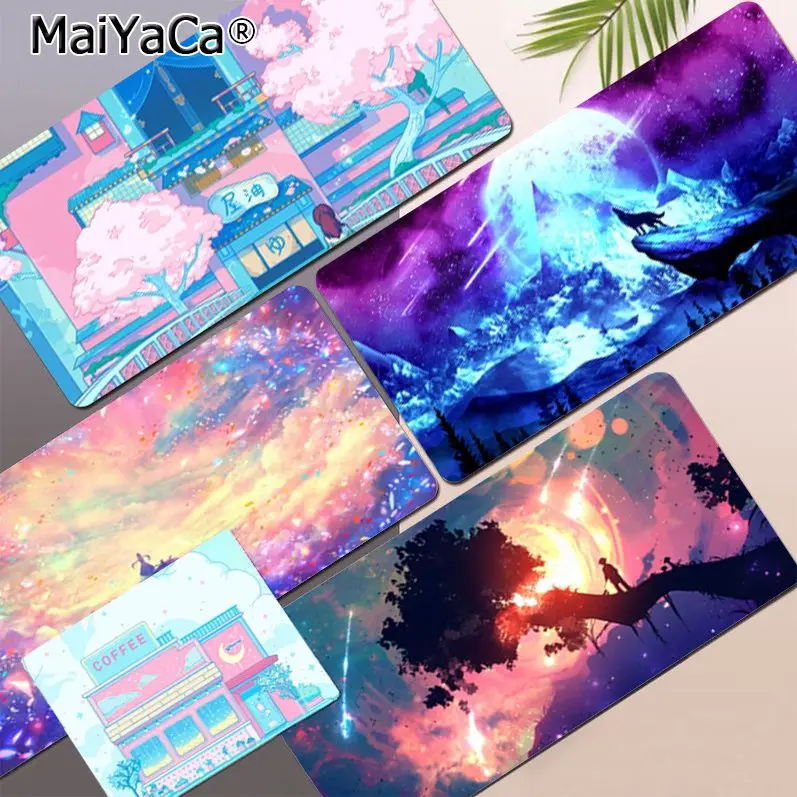 

Anime Pink Moonlight In Stocked Large Sizes DIY Custom Mouse Pad Mat Size For Keyboards Mat Boyfriend Gift