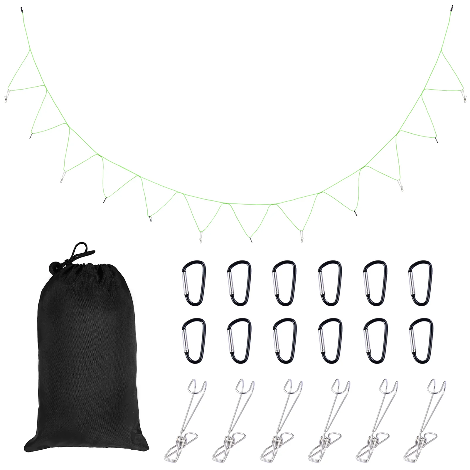 

Outdoor Camping Lanyard Adjustable Hangings Rope For Storage Campsite Hanger Strap With Hooks & Clothesline For Camping Hiking
