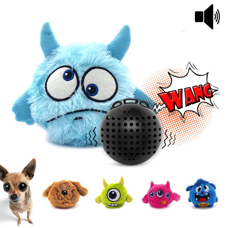 Cute Puppy Teething Toy Auto Bounce Squeak Vibrating Dog Toy