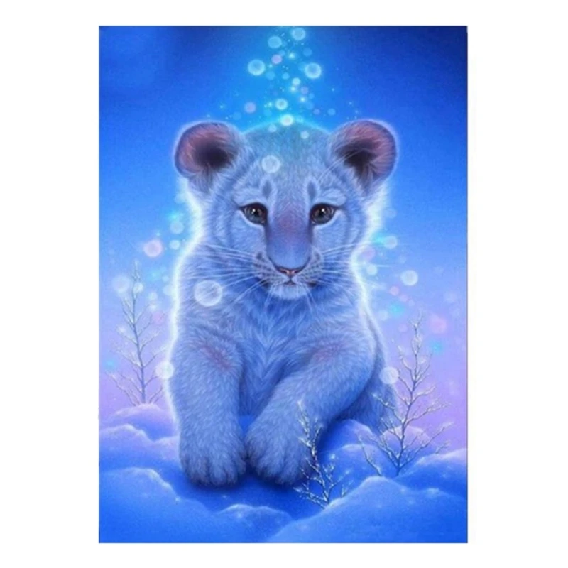 

Алмазная живопись «сделай сам», полная Алмазная картина в виде маленького льва, алмазная вышивка крестиком, декоративная картина, украшени...
