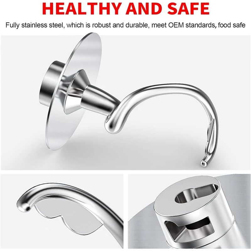 Спиральный крючок для теста из нержавеющей стали деталей миксера Kitchenaid подходит