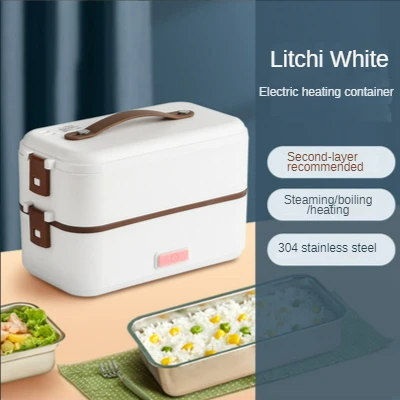 

Electric Heating Lunch Box Heated Portable Stainless Steel Meal Tray Preservation Bento Food Container Bento Boxes with Lid