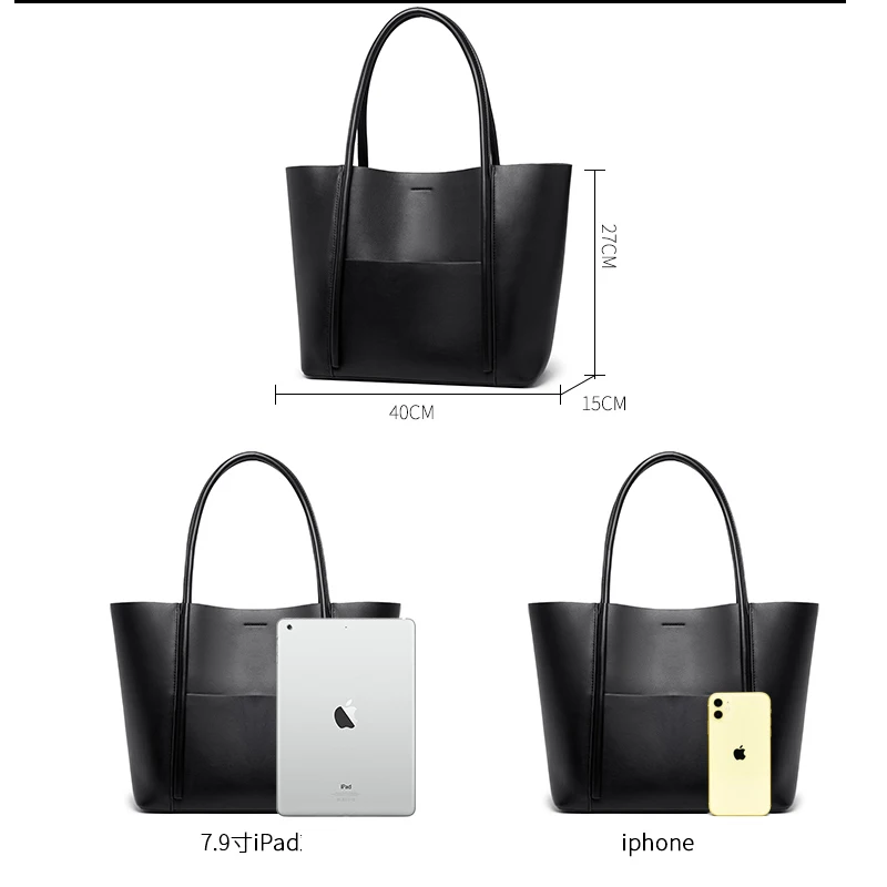 Вместительная сумка-тоут из натуральной воловьей кожи для женщин дизайнерская