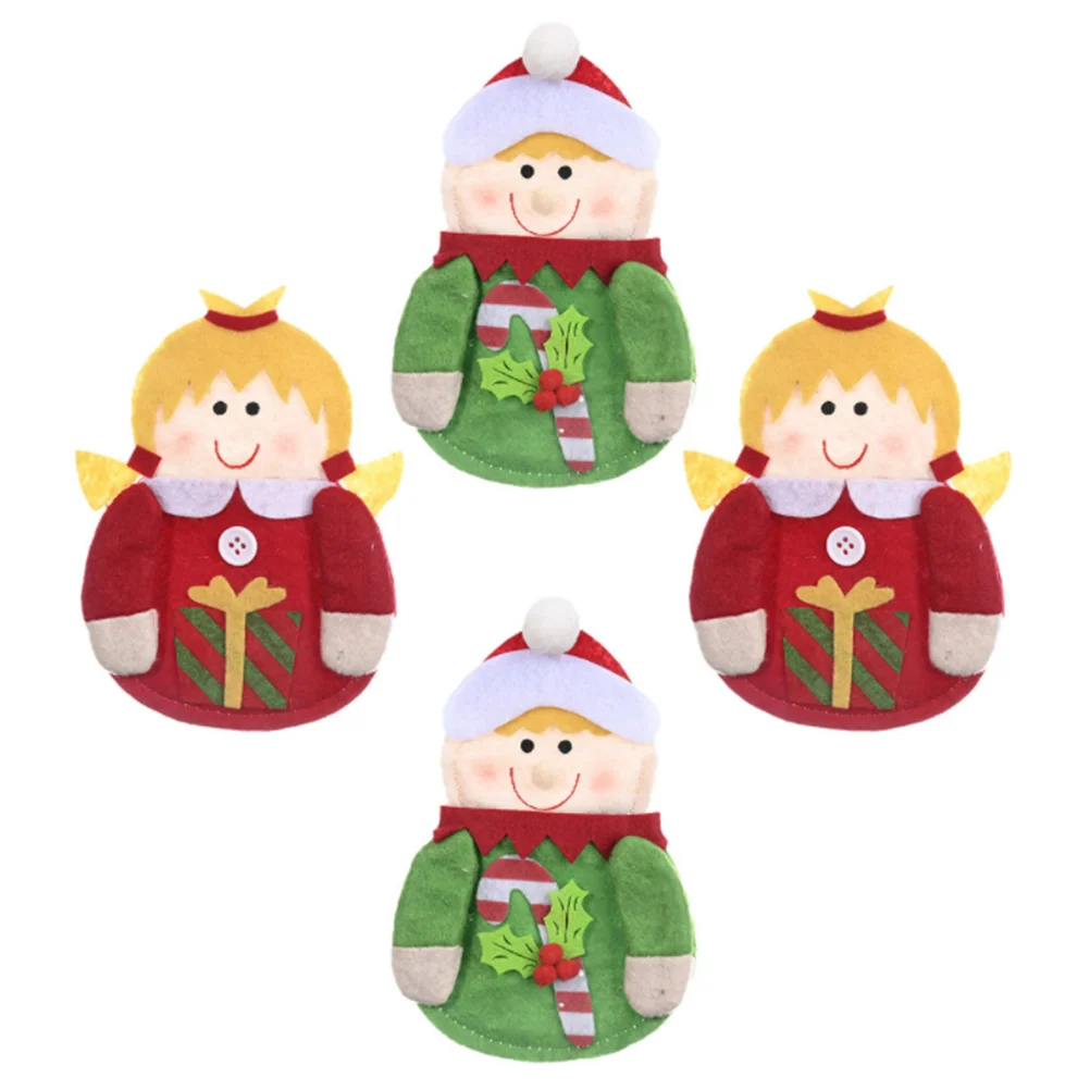 

Christmas Holder Silverware Cutlery Suit Holiday Pocket Xmas Bag Tableware Holders Fork Flatwareelf Spoon Utensil