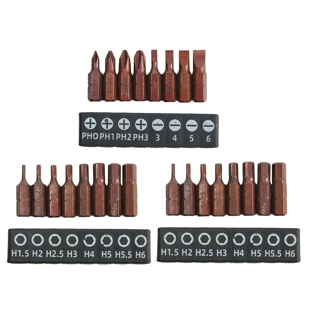

10 Pcs Screwdriver Bit Set Anti Slip Hex Shank Hex Torx Flat Cross Head For Electric Screwdriver Ratchet Wrench Repairing Tools
