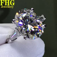 1 2 3 4 5 Carat Solid Au375 9K White Gold Ring DVVS1 Moissanite Diamonds Oval Shape Wedding Party Engagement Ring