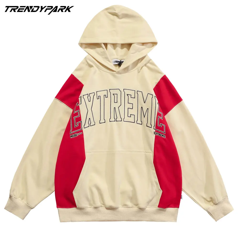 

Толстовки Мужская одежда пуловер с надписью и передним карманом Повседневная Уличная одежда Толстовка Harajuku 2022 Весенняя Толстовка Оверсайз