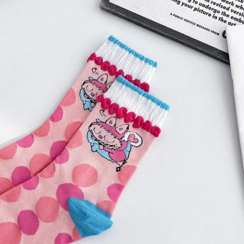 5 пар носков Labubu впитывающие дышащие спортивные носки с героями мультфильмов