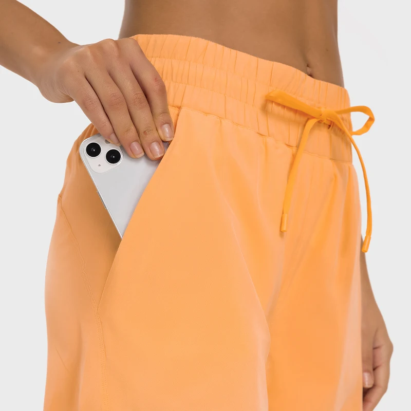 ASHLIMO Women Sport Shorts Moisture Wicking Yoga Gym Shorts Drawstring Waistband Short Gym Woman Breathable Outdoor Yoga Wear