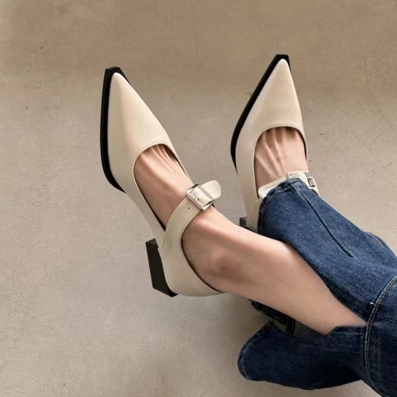 

2023 Spring New Women Flat Shoes Fashion Pointed Toed Shallow Ladies Ballet Shoes Soft Casual Flat Mary Jane Shoes