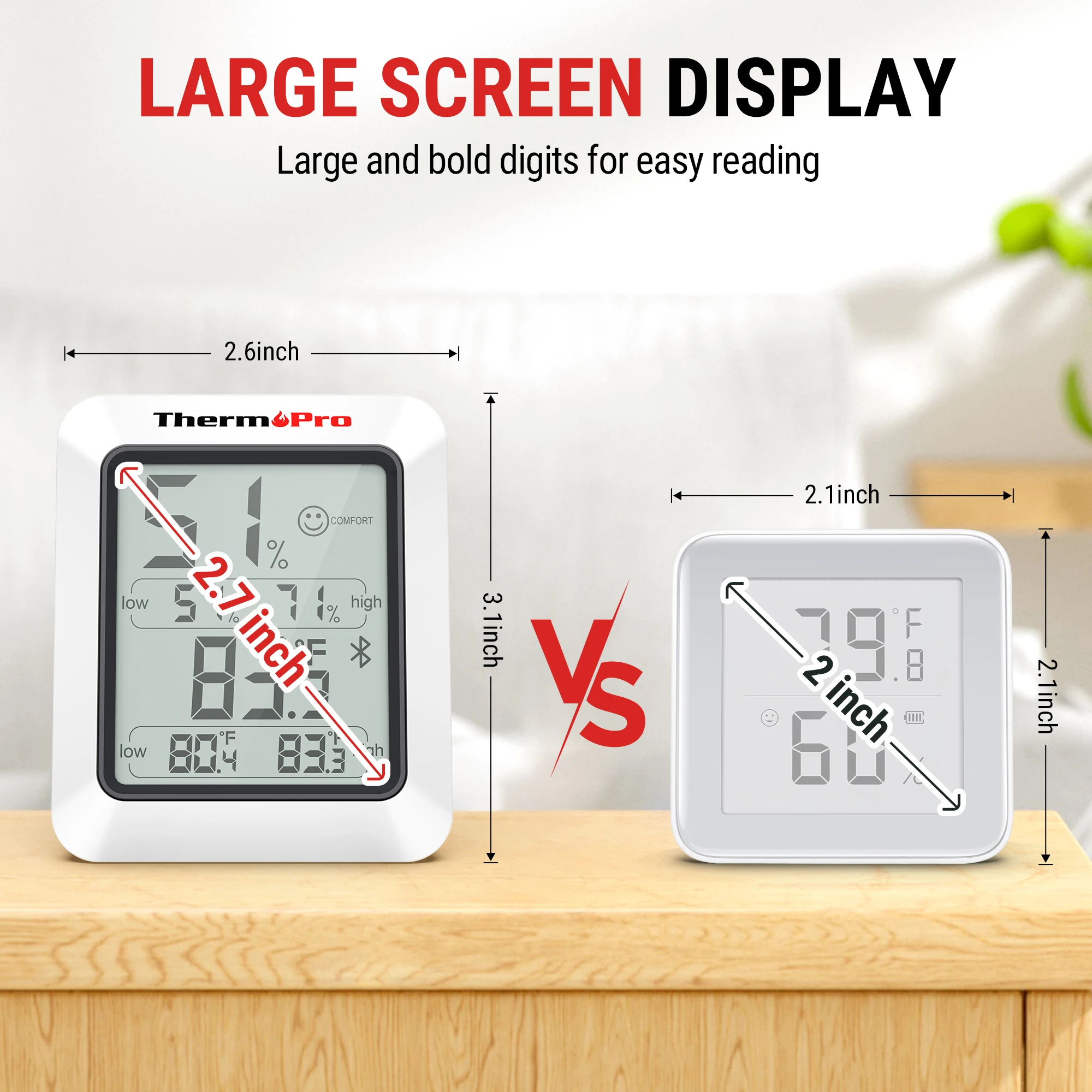 Беспроводной комнатный термометр-гигрометр ThermoPro TP350 80 м с приложением цифровой