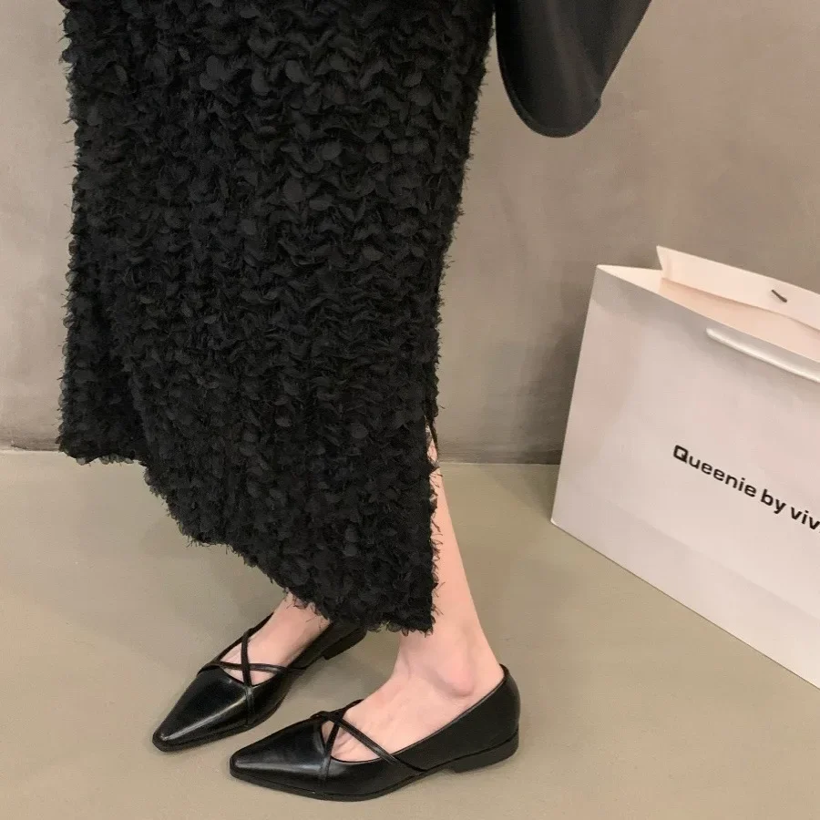 Модные женские туфли Мэри Джейн с перекрестным ремешком новинка 2024 осенние