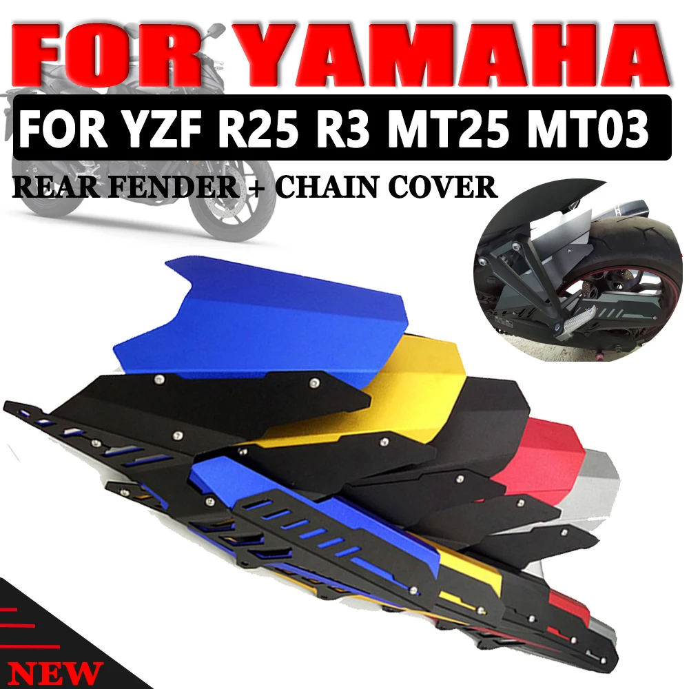 

For Yamaha R25 MT-03 MT-25 MT03 MT25 YZF-R25 R3 2013-2020 Motorcycle Rear Tire Hugger Rear Fender Mudguard&Chain Guard Cover Kit