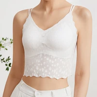 lace beauty back women underwear thin section summer seamless tube top one piece integrated sling strap chest pad vest