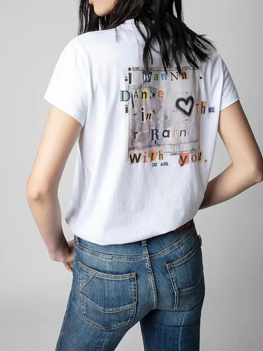

Graphic Strass T-shirts Women 2023 Summer Clothes Letter Print Short Sleeve Fashion T-shirt Female Casual Tees Tops Streetwear