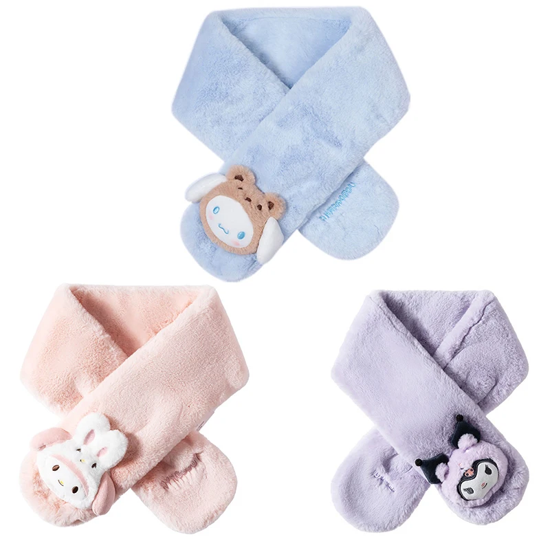 

Anime Sanrios Cinnamoroll My Melody Soft Plush Women's Scarf Scarf Kawaii Kuromi Thick Three-Dimensional Doll Scarf Warm Scarf