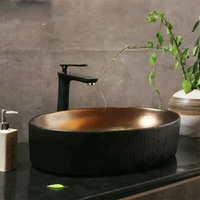 vessel shape cooper metal color wash basin lavatory oval bronze bathroom sink