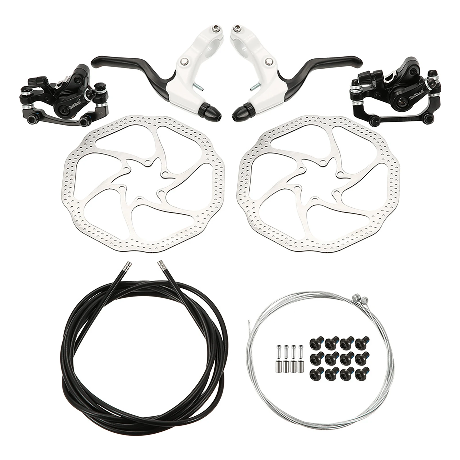 

160mm Rotor Calipers Mountain Bicycle Aluminum Front Rear Replacement Parts 2 Handle Bike Disc Brake Kit Cable DIY Durable