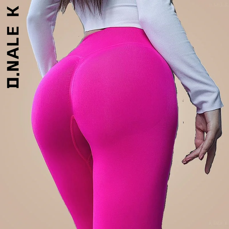 

D.Nale K High Waist Women Yoga Pants Stretchy Gym Workout Tights Sport Leggings Running Pants Push Up Seamless Sport Legging