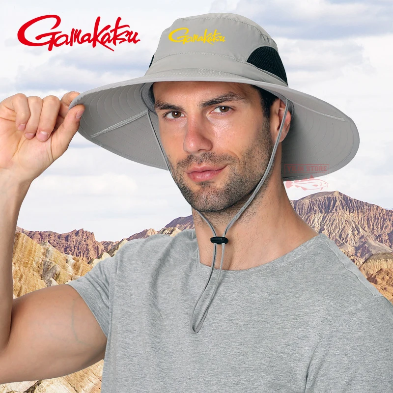

Новая летняя Солнцезащитная рыболовная Кепка Gamakatsu, уличная ветрозащитная быстросохнущая дышащая шапка для верховой езды, Мужская Регулир...