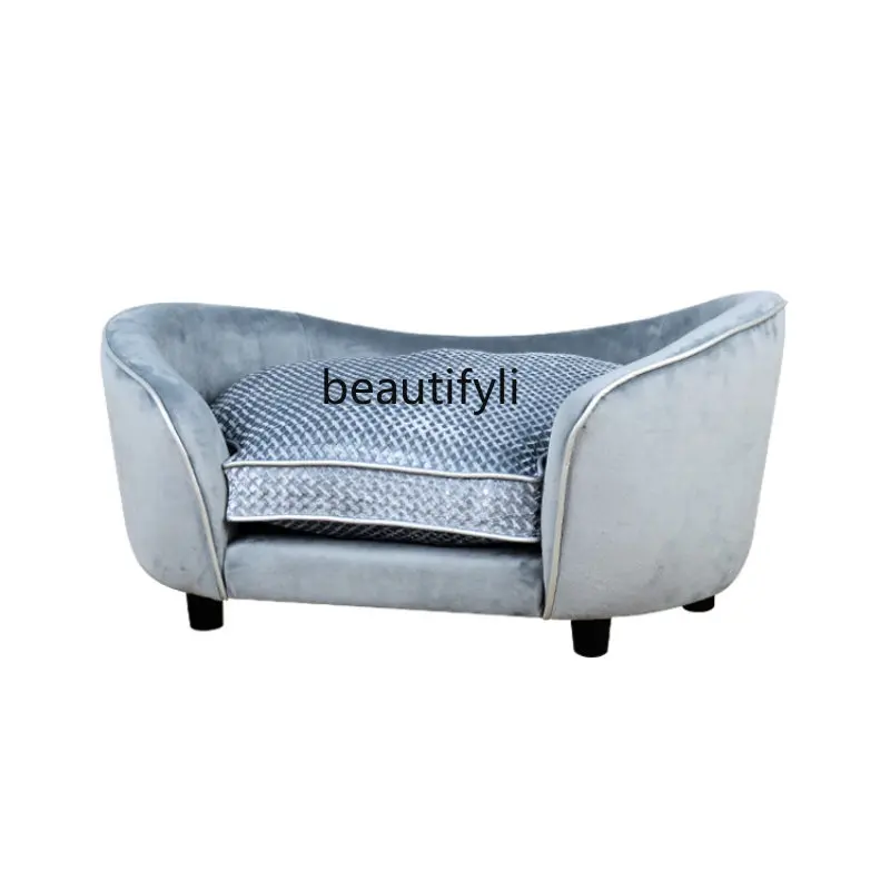 

LBX Dog Sofa Factory Customized Export Kennel Dog Bed Velvet Circle Chair Pet Couch