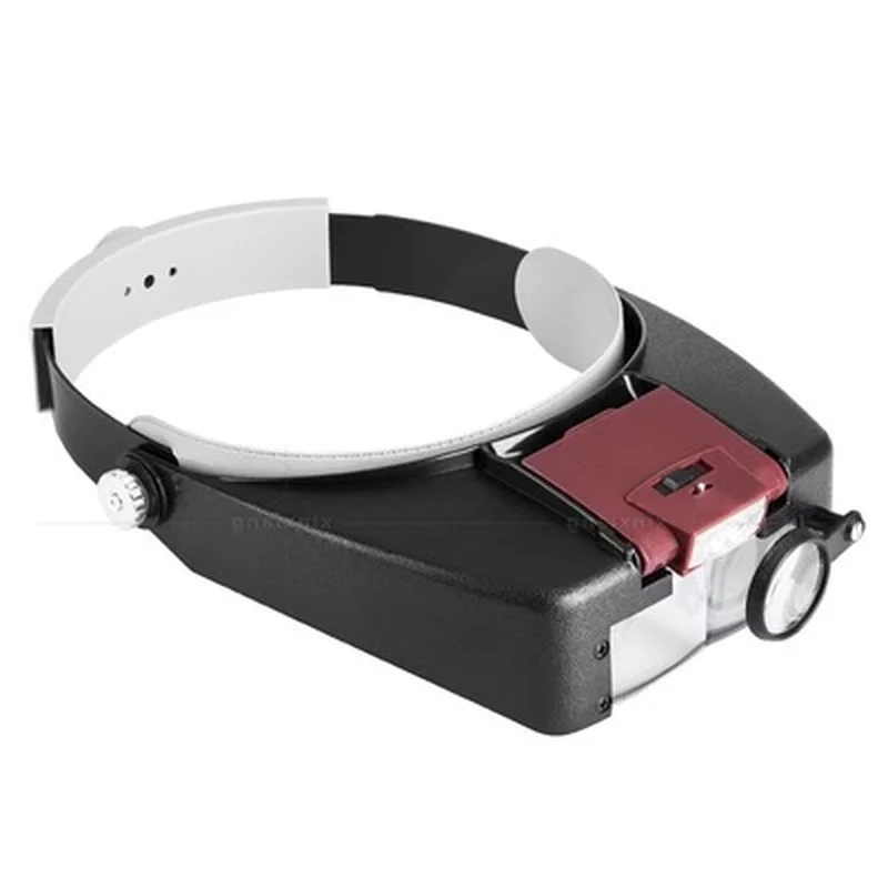 Headband Magnifier  1.5X 3X 6.5X 8X Loupe Head Magnifying Glass Lens Jewelry Watch Repair Watchmaker Magnifier with LED Light