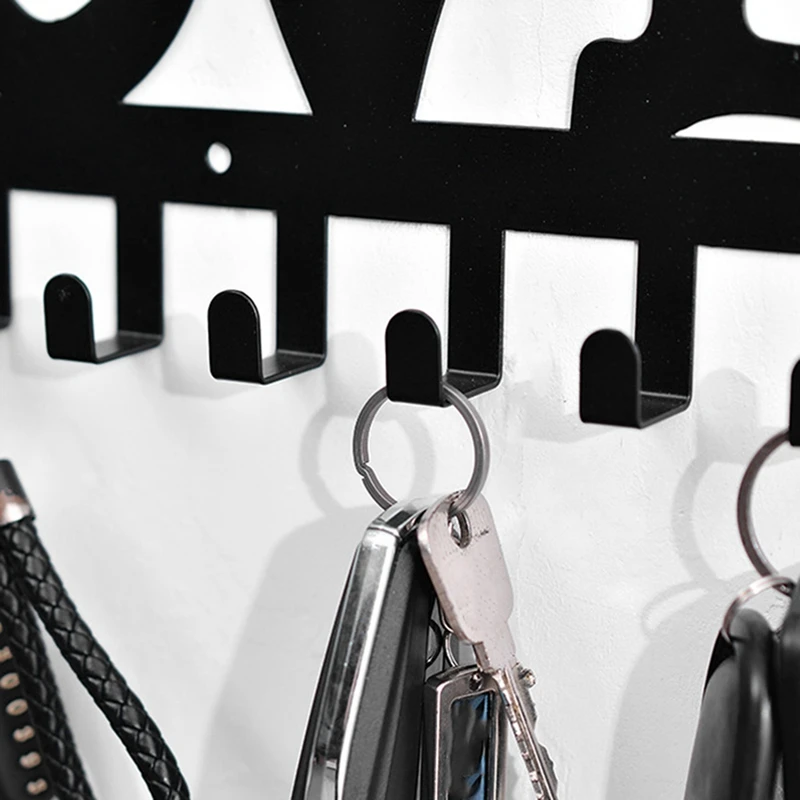 Металлический держатель для ключей Love черные настенные крючки декоративный
