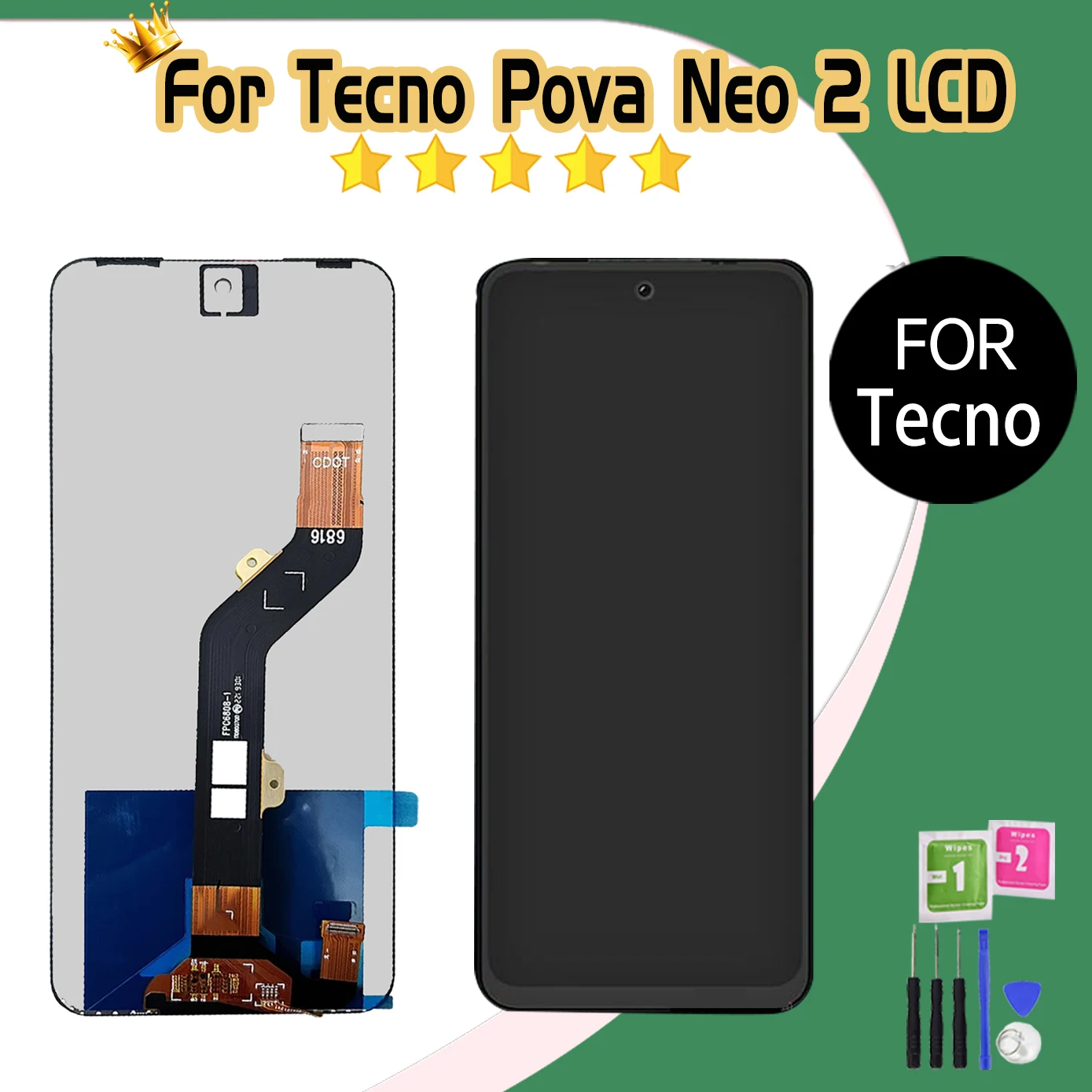 Протестированный 6 82-дюймовый ЖК-дисплей для Infinix Tecno Pova Neo 2 LG6n с сенсорным экраном