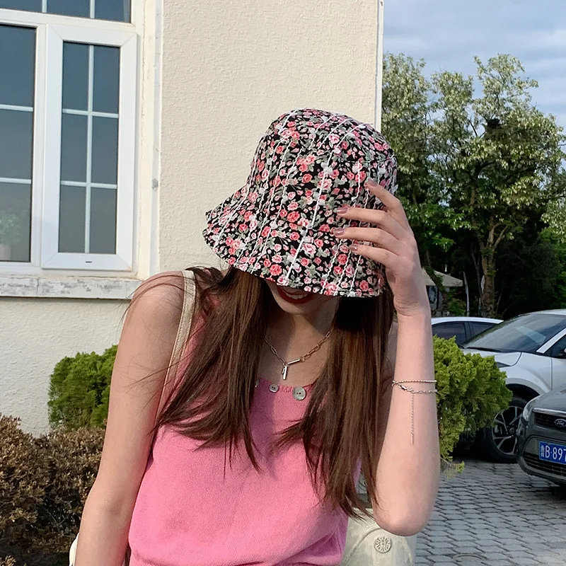

Шляпа от солнца в стиле кэжуал женская, маленькая Панама от солнца в литературном стиле, с цветами, модная, летняя