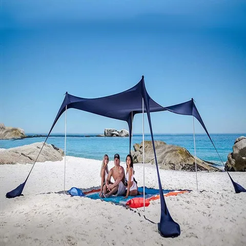 Kalosse Group Семейный пляжный солнцезащитный козырек, Активный Отдых на свежем воздухе, 3x3x2 м, Семья на 6-7 человек