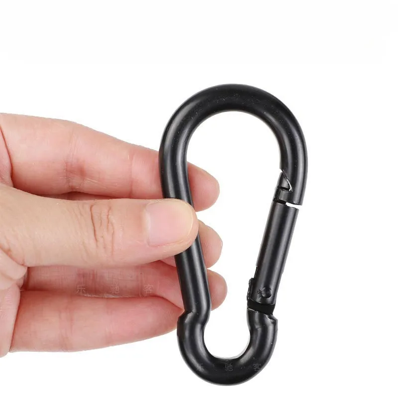 

3 Pcs Black Aluminum Alloy D Carabiner Outdoor Spring Snap Clip Water Bottle Hooks Keychain Outdoor Climbing Camping Hiking Tool