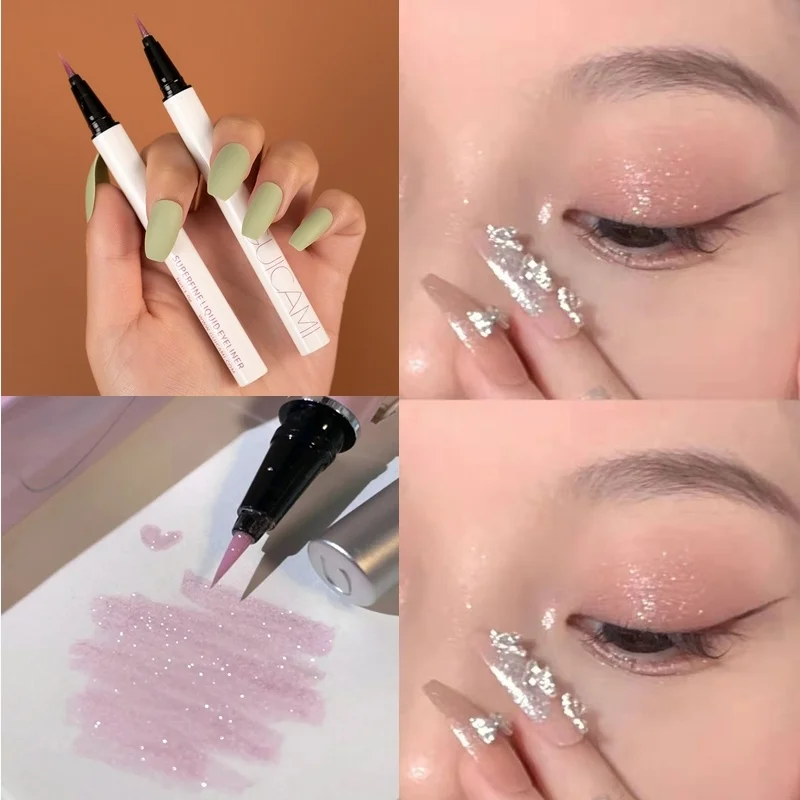 

High Gloss Lying Silkworm Pen Brighten Long-lasting Diamond Makeup Highlight Glitter Eye Liner Light Pink Rose Eyeliner Pencil
