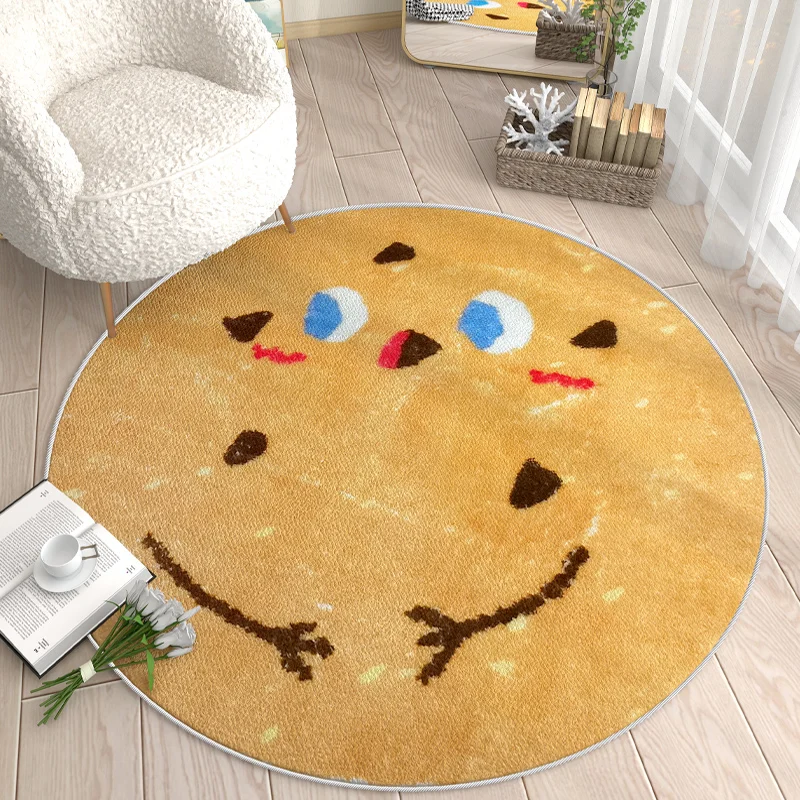 

Round Biscuit Living Room Sofa Coffee Table Carpet Cute Girl Bedroom Bedside Non-slip Rug Soft Dressing Table Rocking Chair Rugs