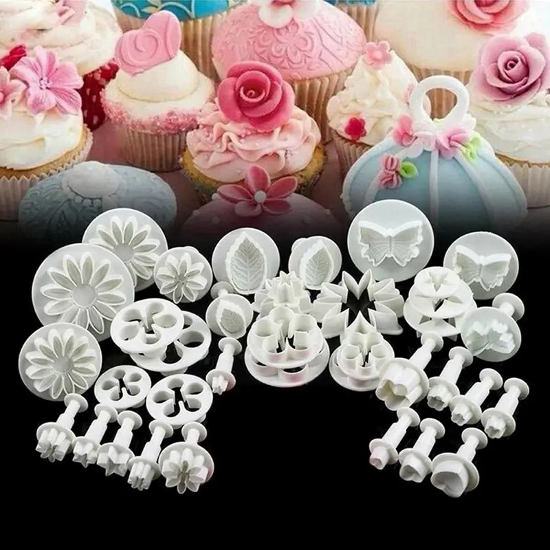

33pcs/set Flower Plastic Fondant Cake Mold Jelly Candy Chocolate Baking Moulds Cake Decorating Baking Kitchen Tools